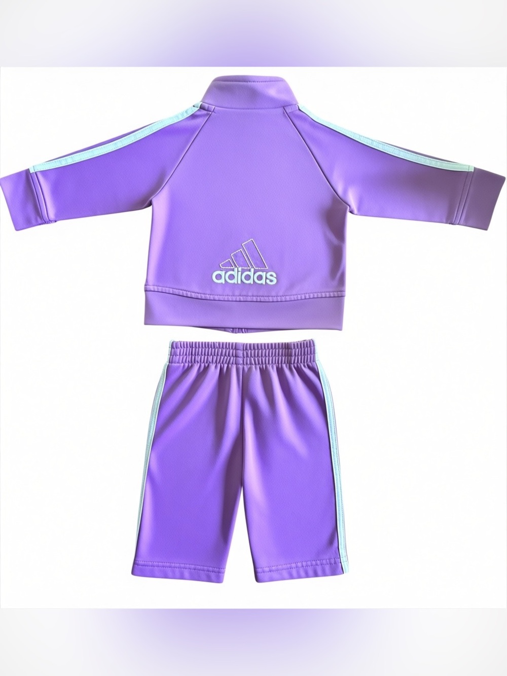 Adidas Baby Girls Purple Tracksuit Set- 6 months - Picture 2 of 2